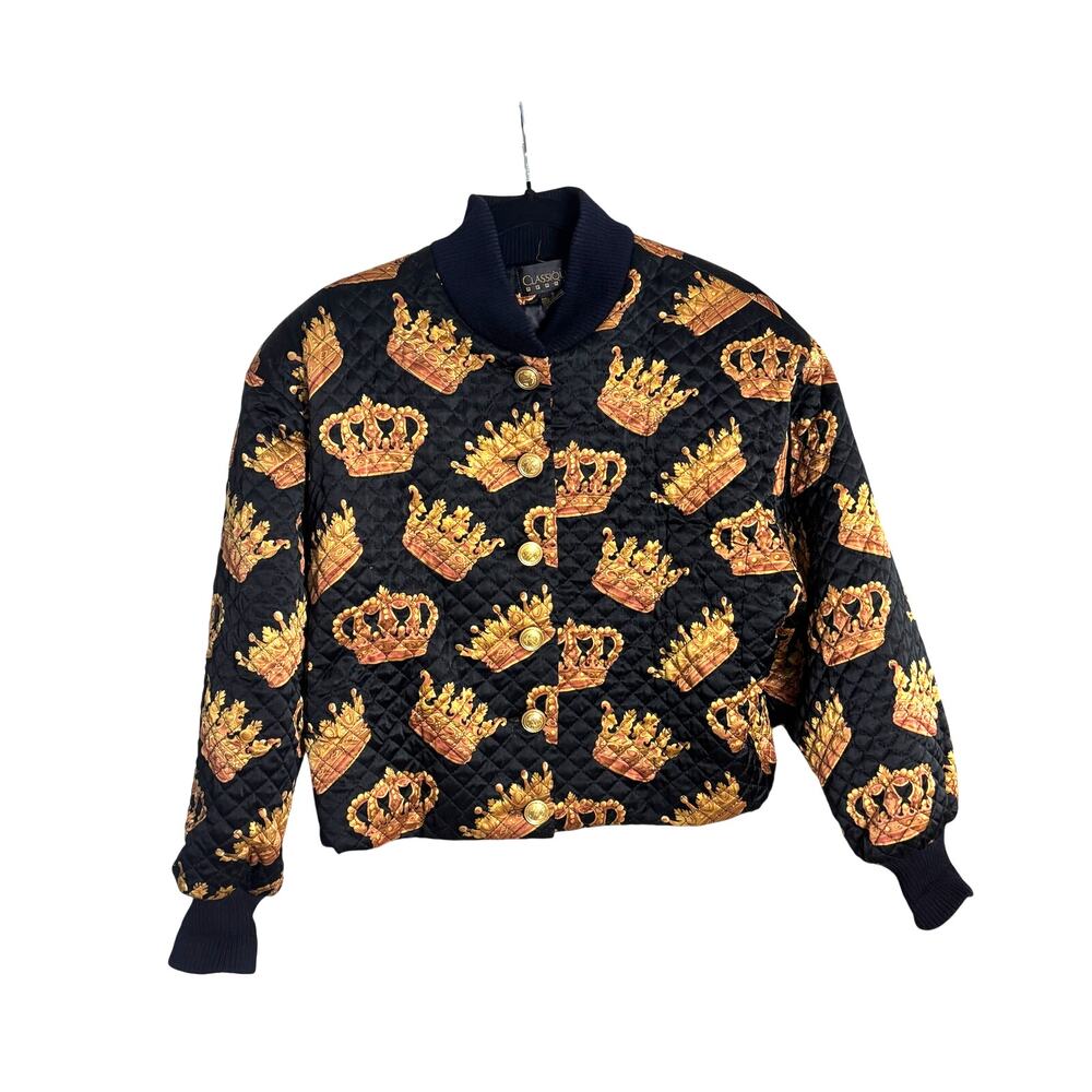 Vintage Classiques Silk Quilted Puffer Jacket Gold Button Hong Kong S - Picture 3 of 9